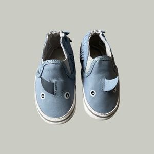 Robeez Blue Sebastian Shark Soft Soles 6 - 12 Months Baby Shoes